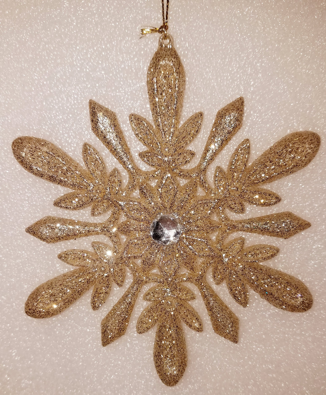Acrylic Gold Snowflake Ornament with Glitter 5