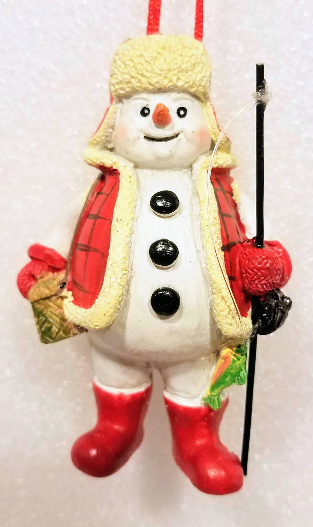 Snowman with Fishing Pole/Red Jacket/Hat/Boots 3.5