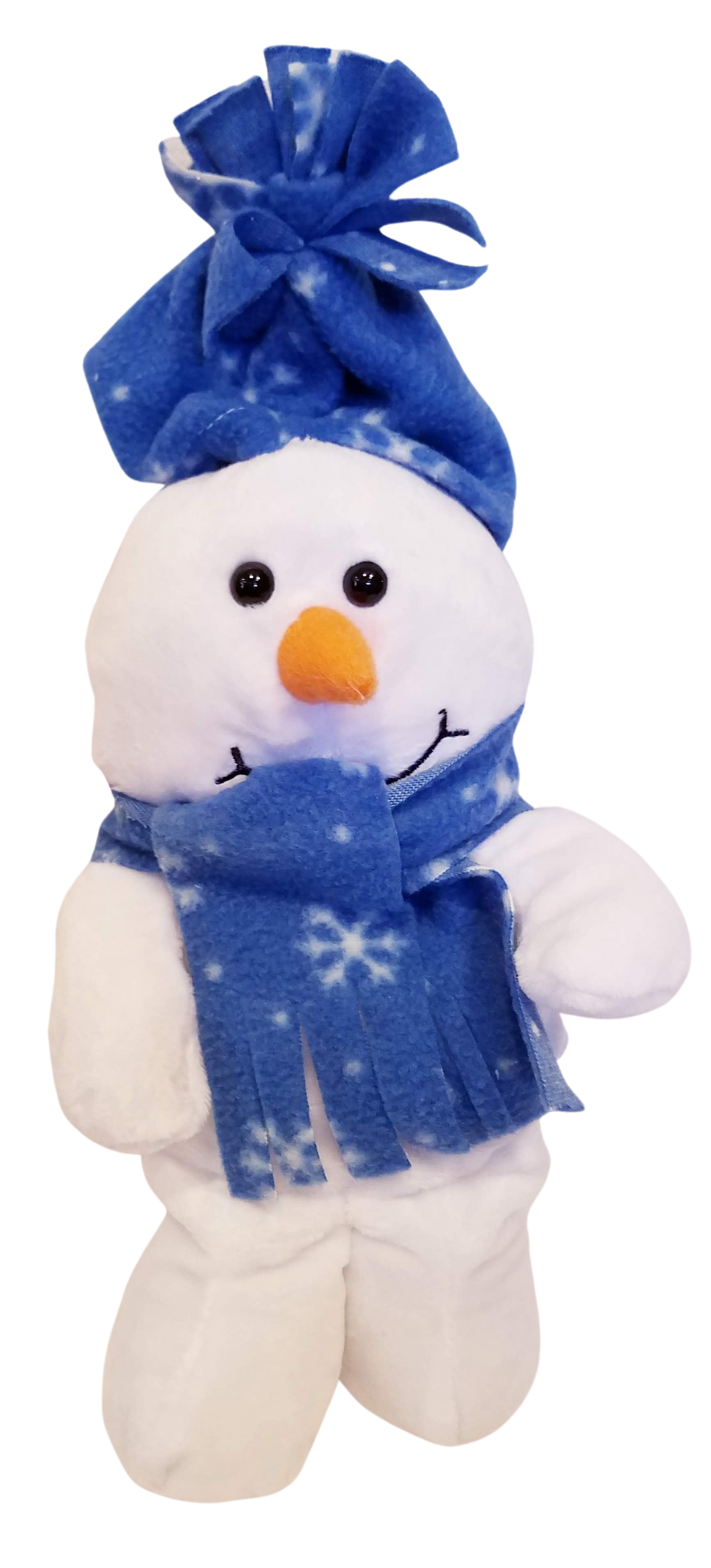Plush snowman with blue hat/blue scarf with snowflakes 12