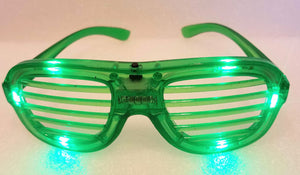 Green Light Up Shutter Glasses 6"