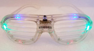 Clear Light Up  Shutter Glasses 6"