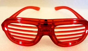 Red Light Up Shutter Glasses 6"