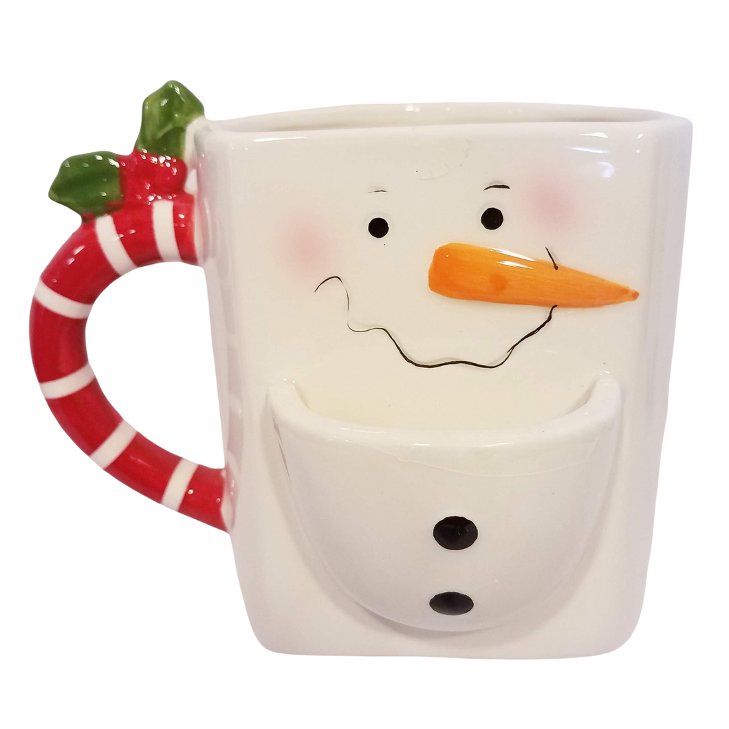 Ceramic Snowman Mug with Cookie Holder 4