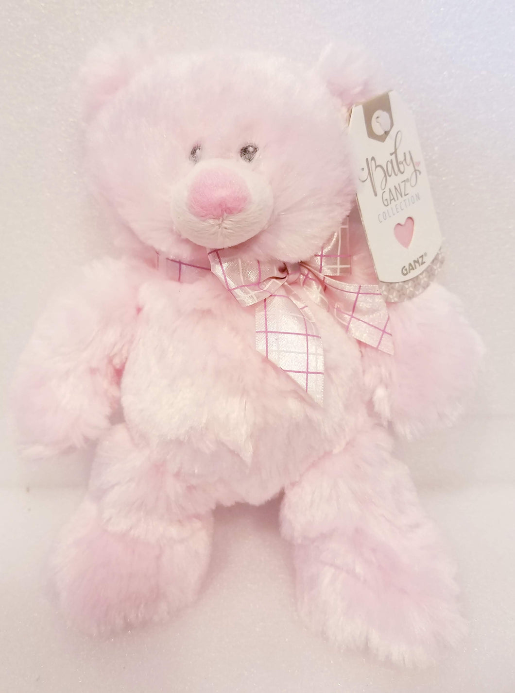 Plush My First Teddy Bear Pink with Pink Plaid Bow 8