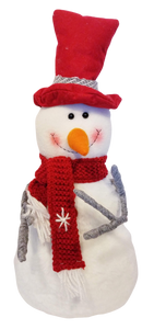 Plush Snowman with Red Scarf and Red Top Hat 17"