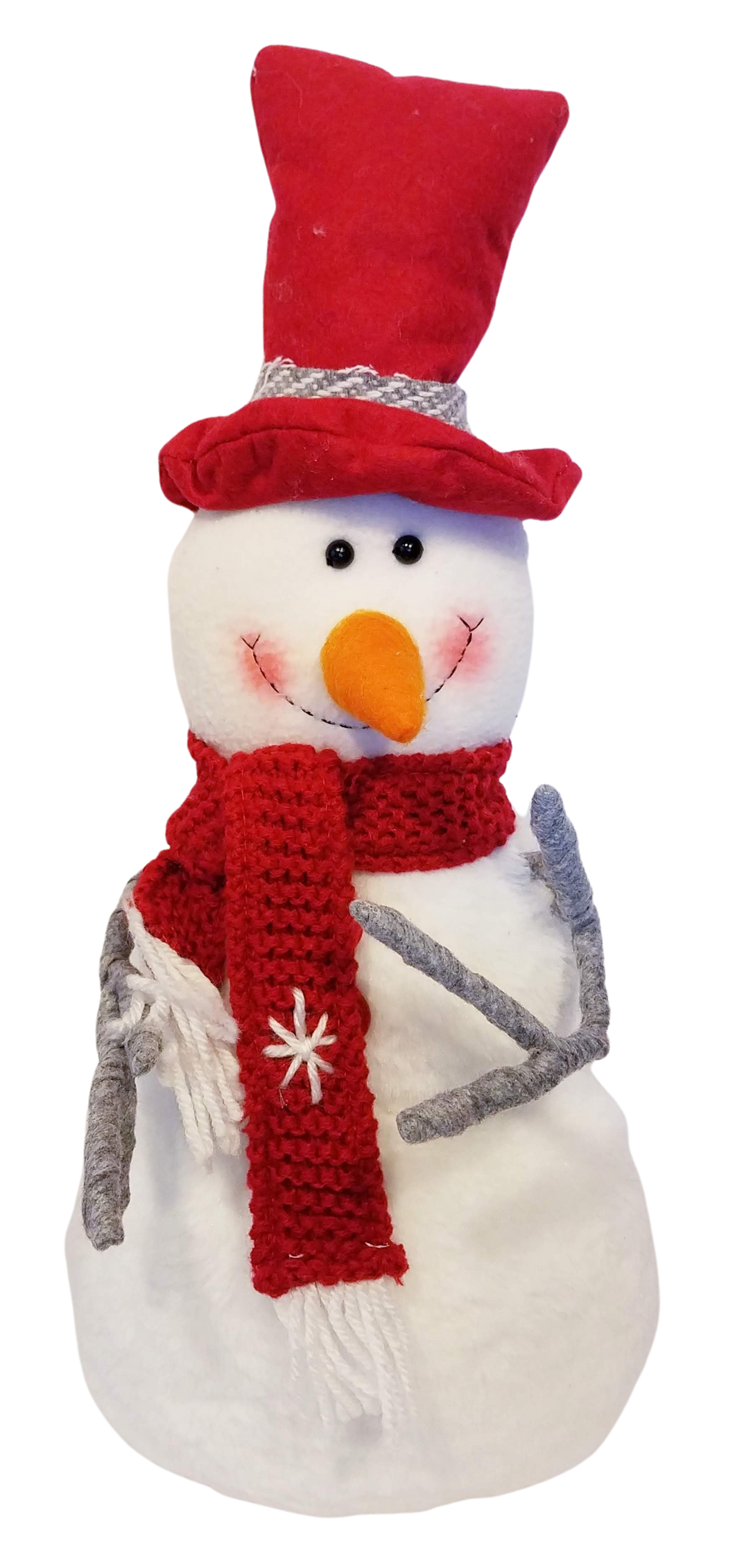 Plush Snowman with Red Scarf and Red Top Hat 17