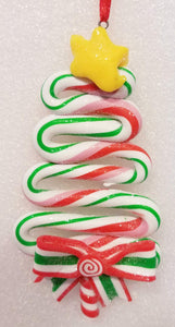 Pink/Red/White/Green Peppermint Christmas Tree Ornament 5"