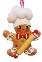 Load image into Gallery viewer, Gingerbread Boy and Girl Chef Ornaments Assortment
