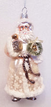 Load image into Gallery viewer, Glass Ivory Santa Ornaments, 2 Assorted
