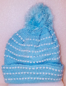 Hand Knitted Pink or Blue Infant Hat