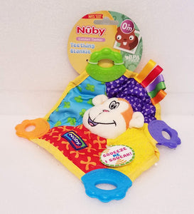 Nuby Comfort Teething Blankie Assorted Animals 10"x10"