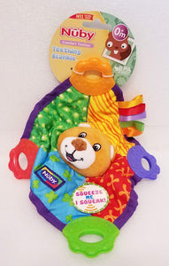 Nuby Comfort Teething Blankie Assorted Animals 10"x10"