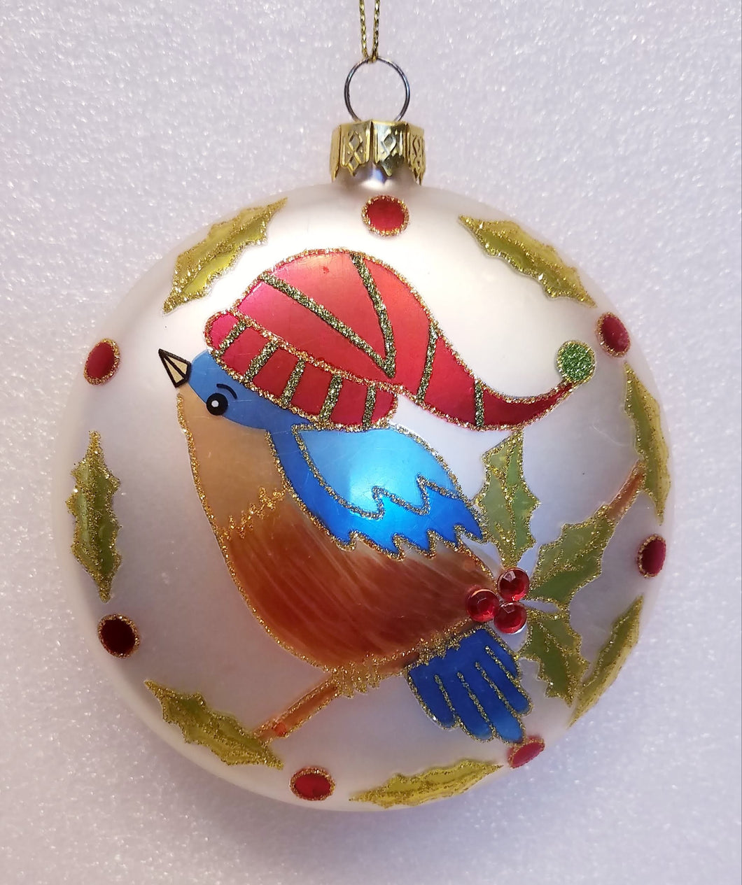 Glass Red Bird Ornament