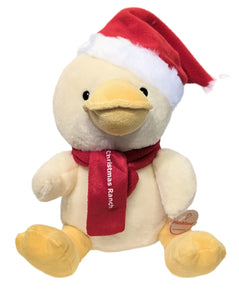 Plush Christmas Duck with Red Santa Hat & Red Scarf with Christmas Ranch