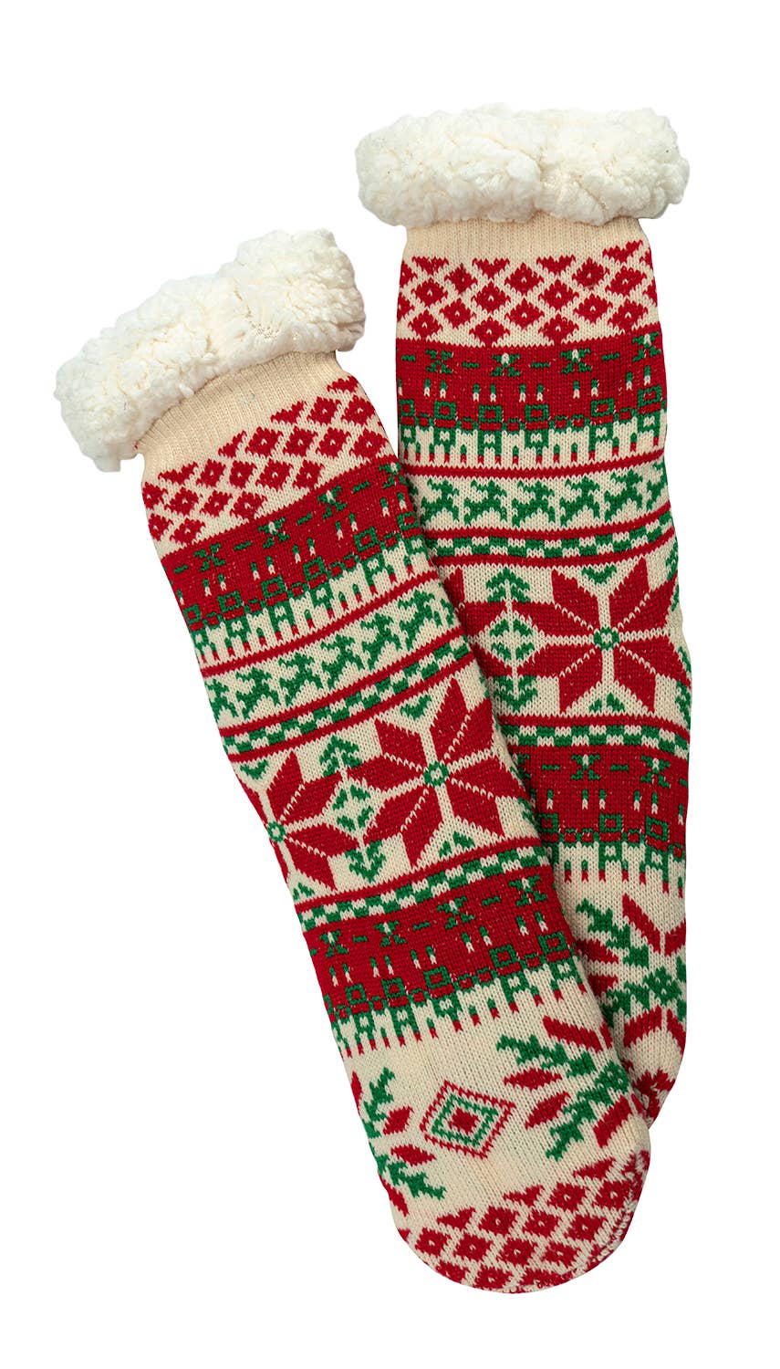 Ladies Holiday Slipper Socks - One Size