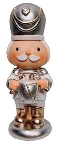 Silver/White Small Nutcracker Figurine with Drum