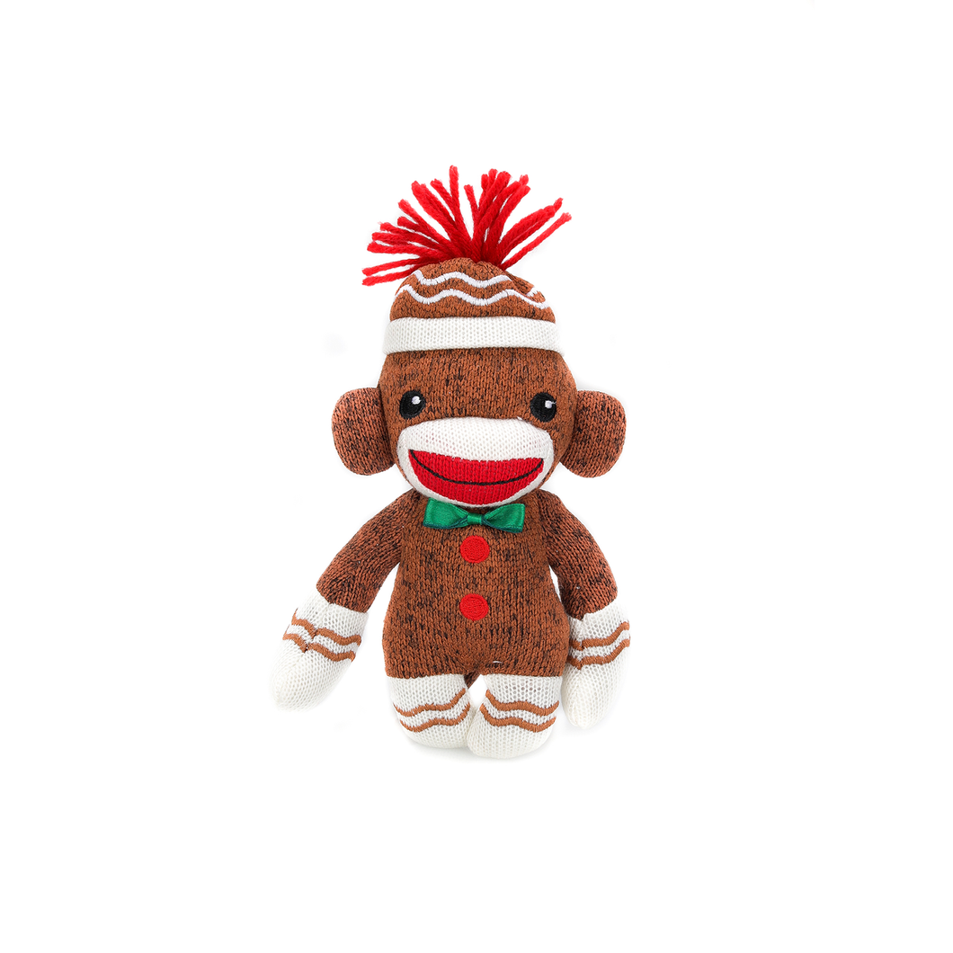 Plush Gingerbread Holiday Sock Monkey 6