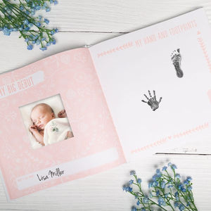 White and Pink Floral Baby's First Year Book 9"x"9