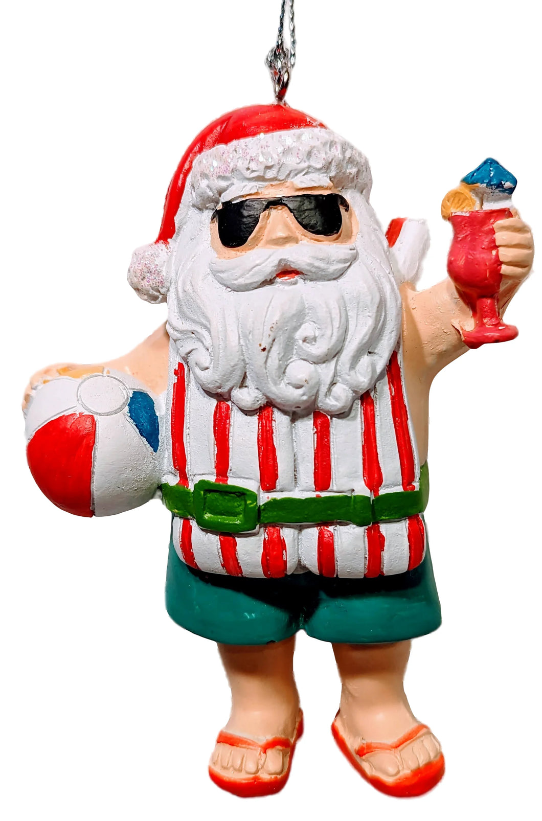 Santa At The Beach Ornament