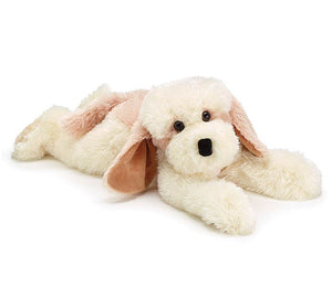 Plush Cream and Light Brown Lying Puppy 7" x 18"