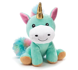 Plush Rainbow Unicorn with Gold Horn 8"