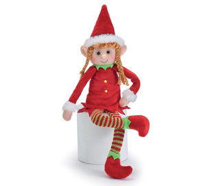 Plush Christmas Girl Elf 7.25"