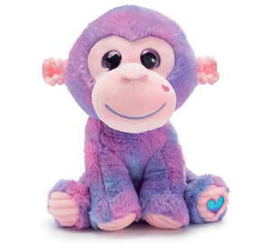 Plush Pink and Lavender Fur Monkey 9.5" x 8"