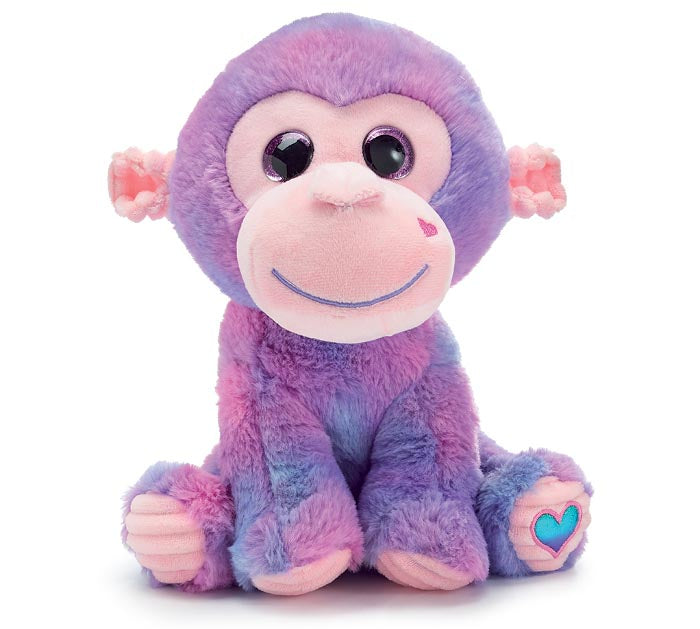 Plush Pink and Lavender Fur Monkey 9.5