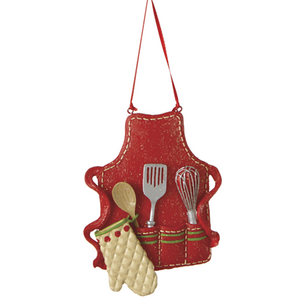 Cook's apron ornament resin 4"