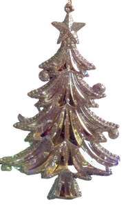 Gold tree ornament with ornaments