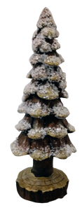 Pine cone Snow Tree -Resin 7"