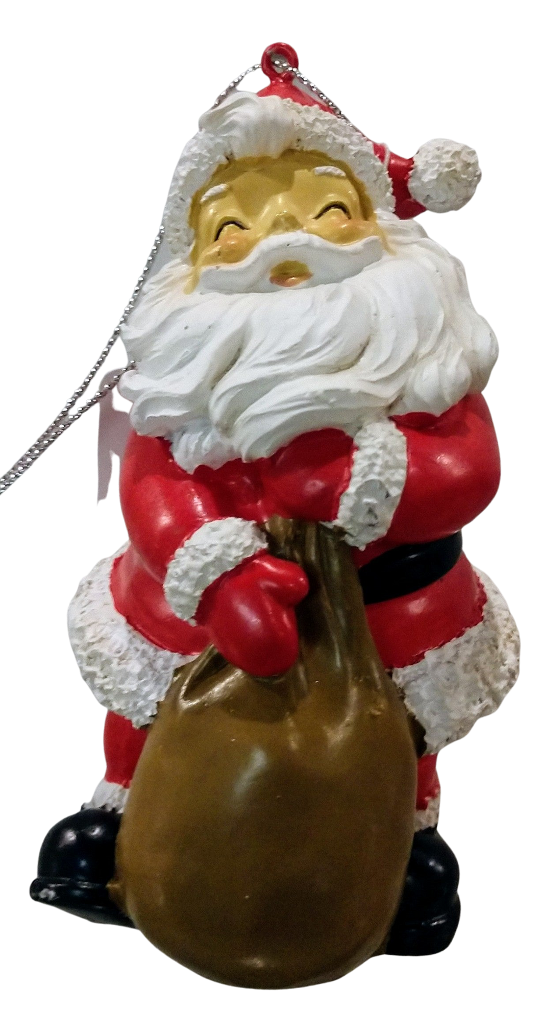 Santa with Sack of Presents Ornament - resin 4.5