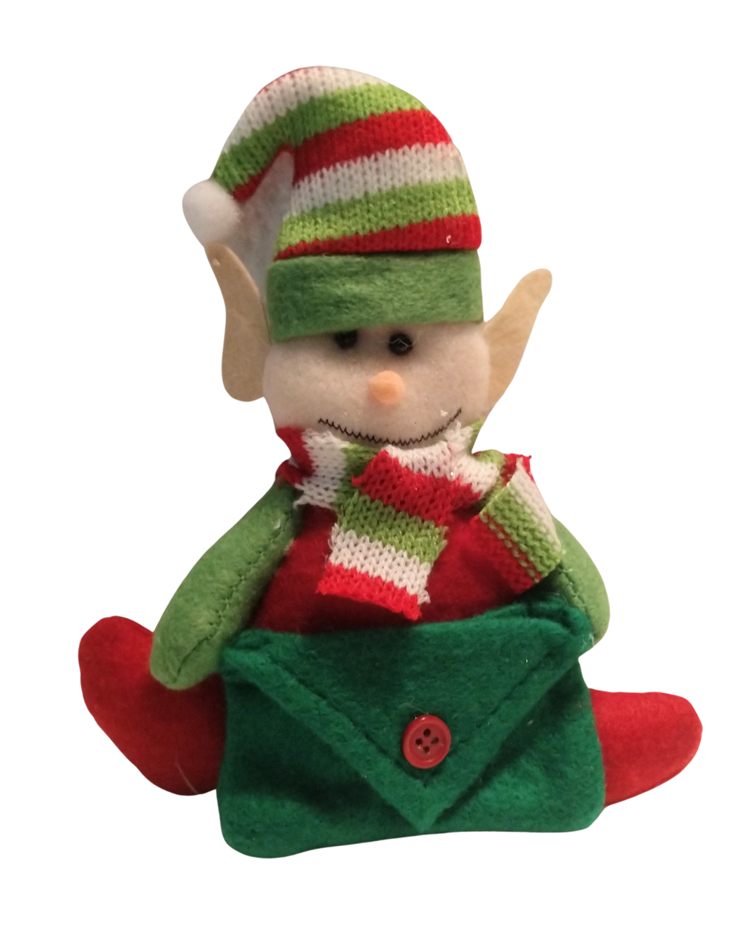 Elf ornament red/green polyester 7