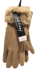 Brown Ultra Soft Fleece ladies Gloves one size