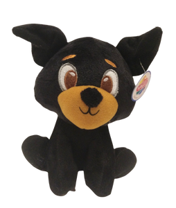 Plush Black 7" Sitting Dog