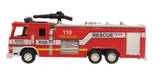 Load image into Gallery viewer, 7” Diecast light and sound fire engine
