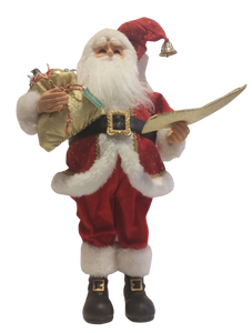 Santa Figure with sack of presents & music sheet 24"