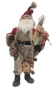 Woodland Santa Figure with presents & birdhouse 20"