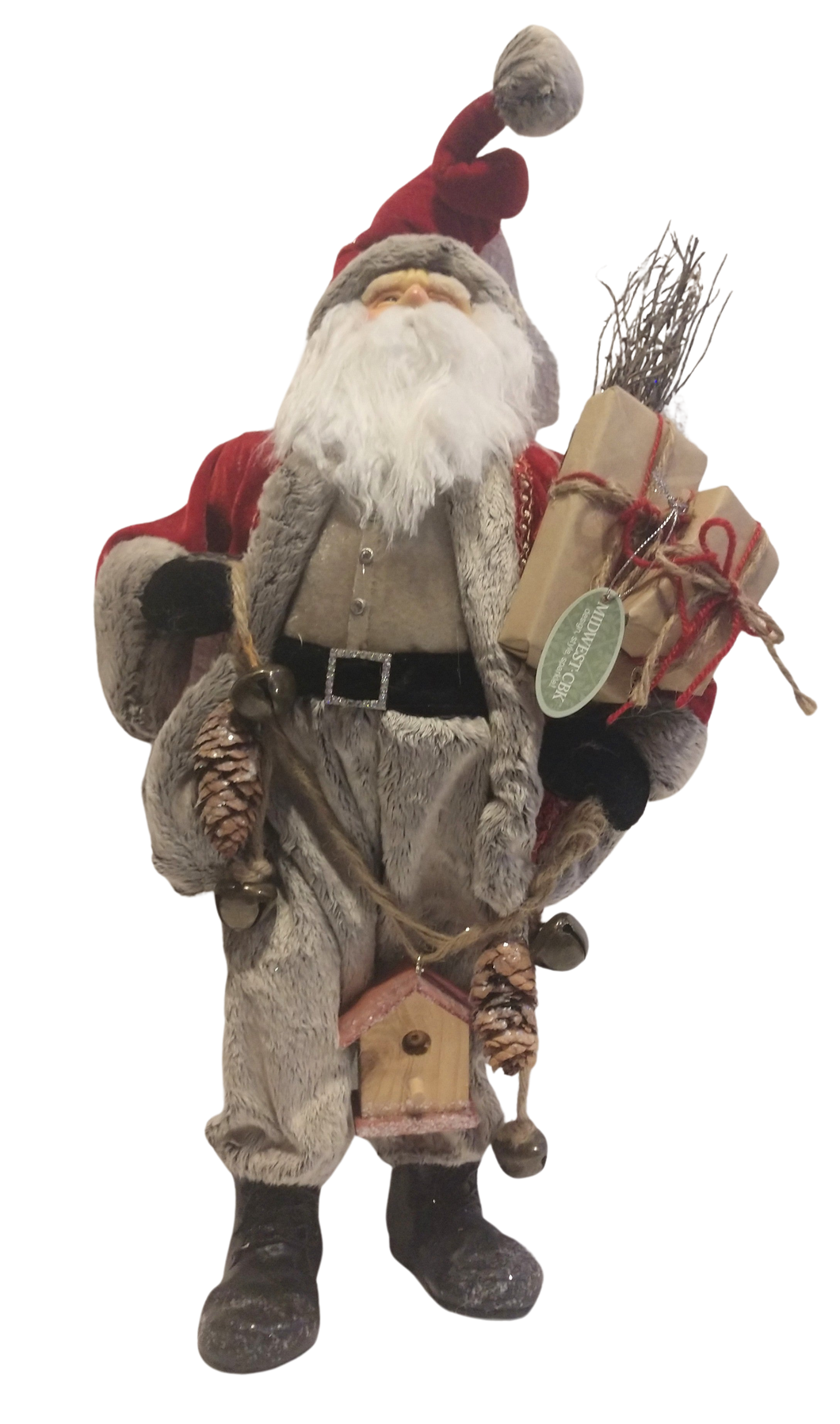 Woodland Santa Figure with presents & birdhouse 20