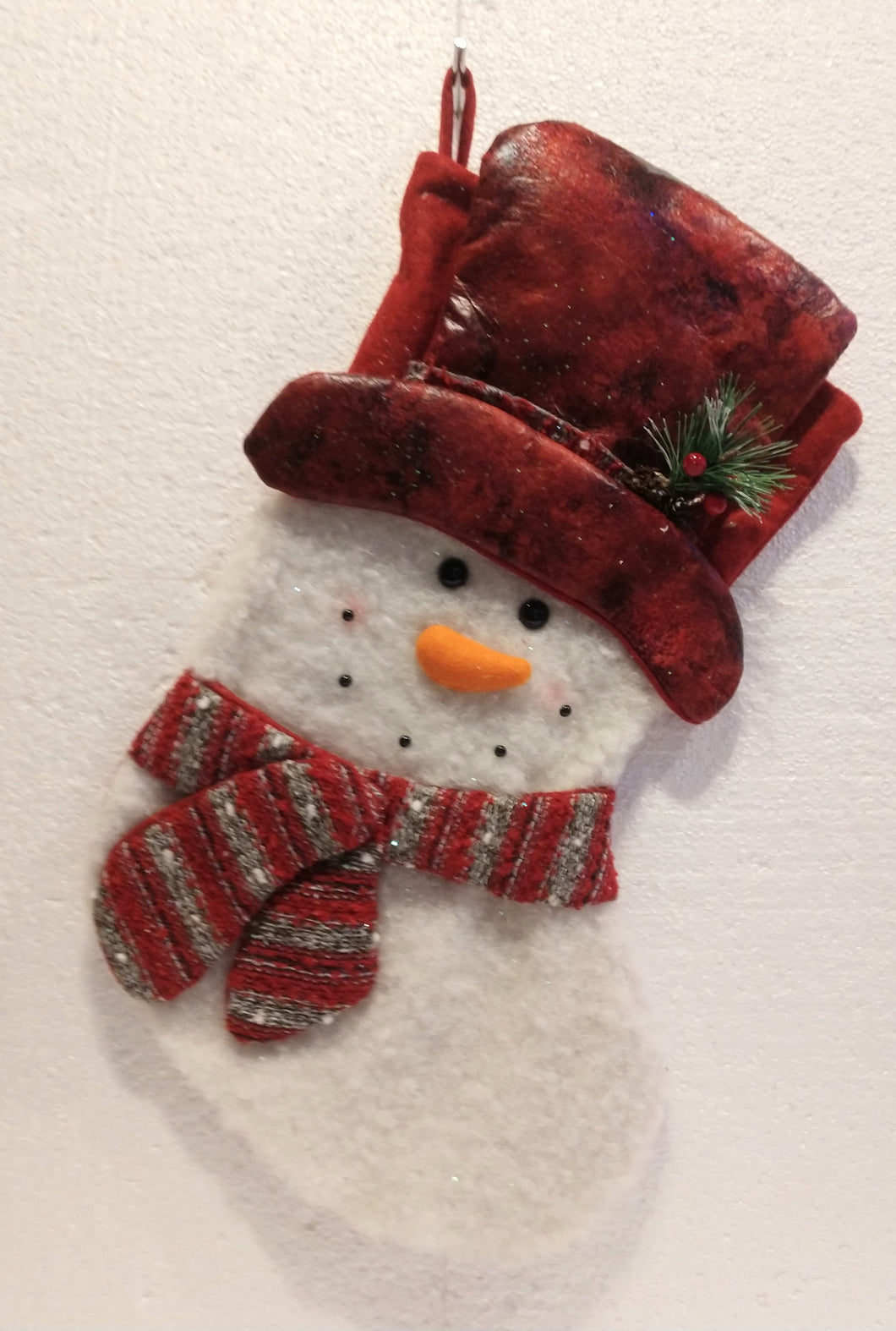 Snowman Stocking with Red hat/Scarf 19