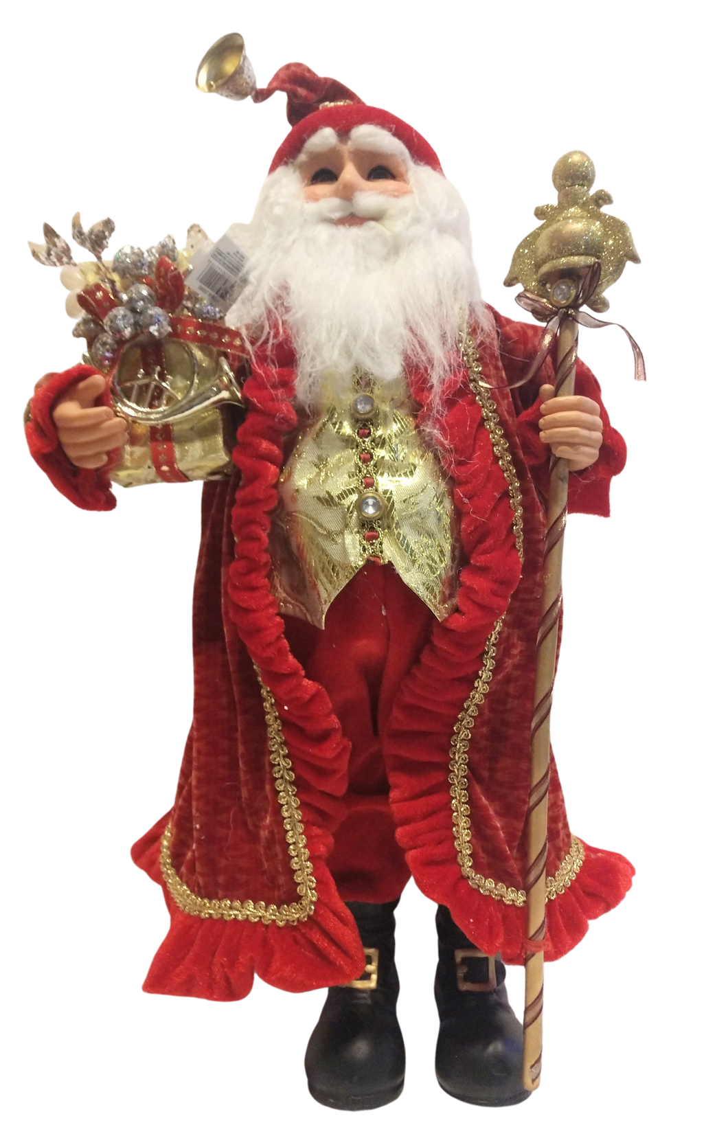 Red/Gold Santa Figure with gold sceptor with presents 22