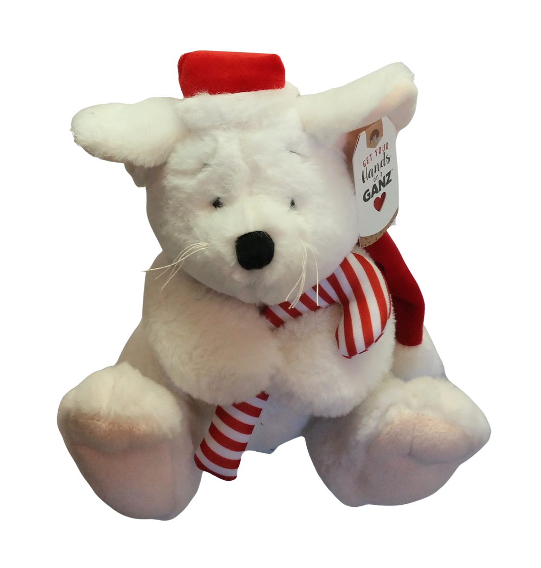 Plush Peppermint Mouse with Red Santa Hat/Red Scarf with Candy Cane 12