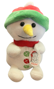 Plush Snowman with red/green hat & scarf 12"