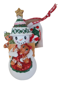 Gingerbread Snowman with Gingerbread Hat  Christmas Tree 3.5"
