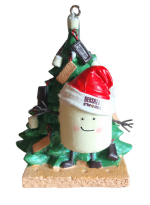 Hershey Smores Ornament with Christmas Tree 2"x 3.5"Resin