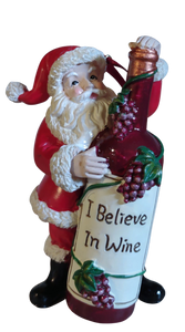 Resin Wine Santa Ornament- I Believe In Wine- 4.5"