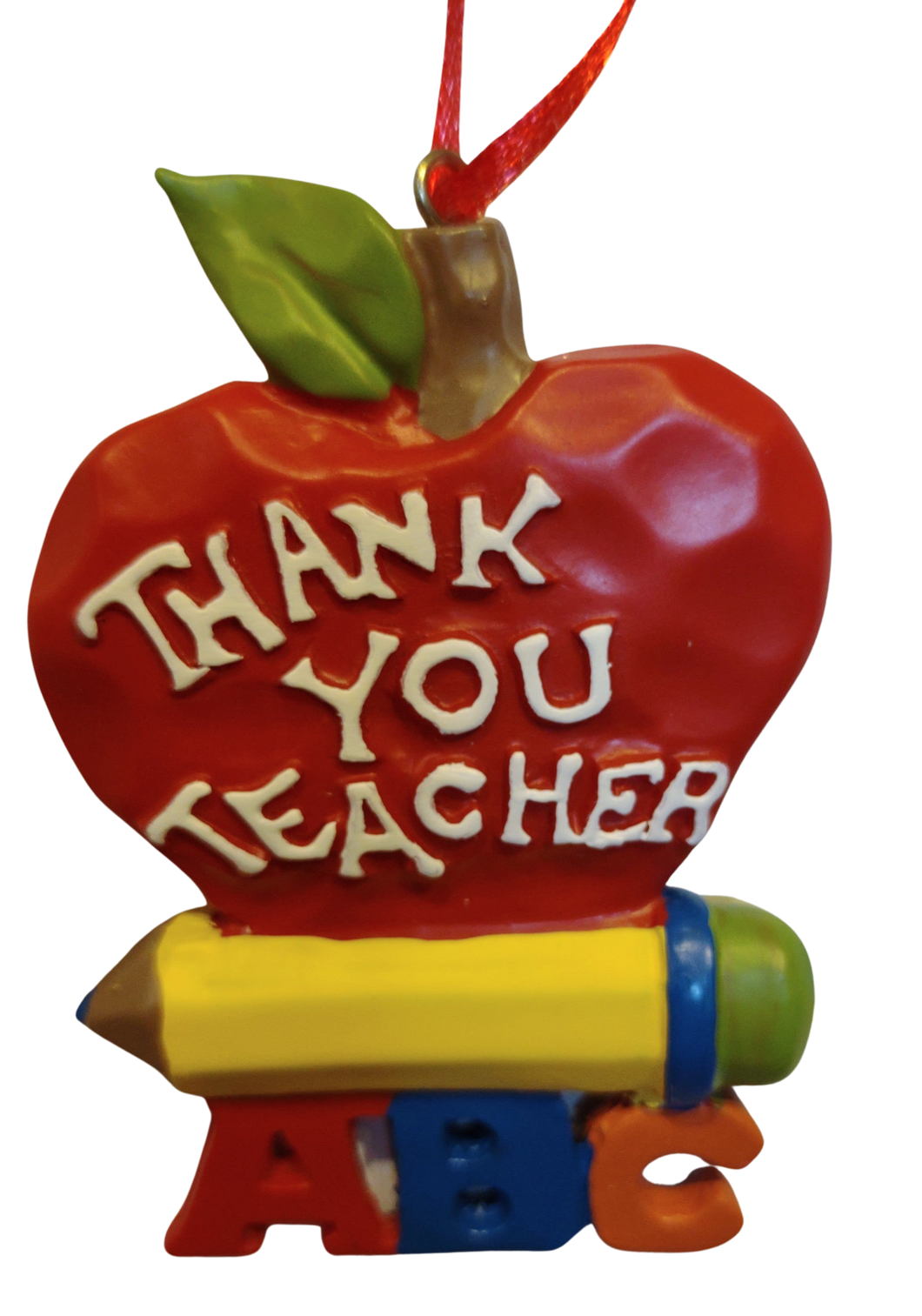 Thank You Teacher Apple Ornament 3.5