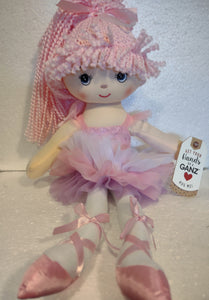 Plush Light Pink Ballerina Doll 16"