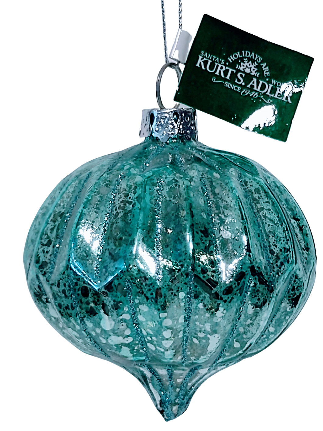 Glass Aqua Blue Onion Shape Ornament 3
