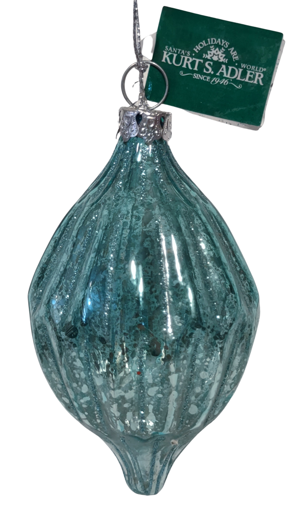 Glass Aqua Blue Finial Shape Ornament 5
